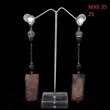 Brown beaded jewellery Brass Copper   pair of Earrings 3