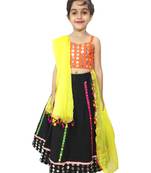 Black embroidered cotton stitched lehenga choli