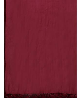 Maroon Floor length Maroon Cocktail Gown with off shoulder sleeves and dupatta 5