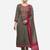 Olive Green Color Embroidered Unstitched Dress Material