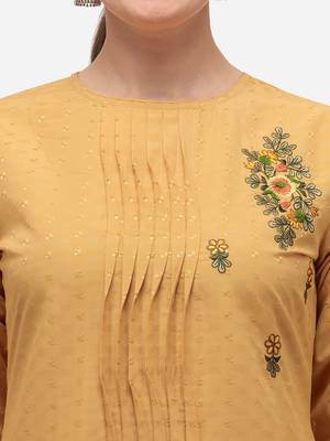 Yellow Color HandWork Straight Kurta Set 3