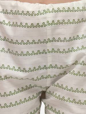 Green & White Color Block Printed Checked Kurta Set 3