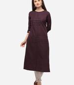 Wine Color Fancy Straight Kurta