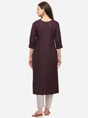 Wine Color Fancy Straight Kurta 2