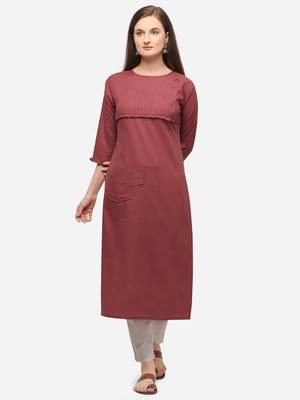 Peach Color Fancy Straight Kurta 1