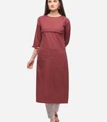 Peach Color Fancy Straight Kurta