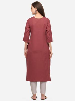 Peach Color Fancy Straight Kurta 2