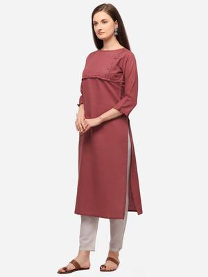 Peach Color Fancy Straight Kurta 3