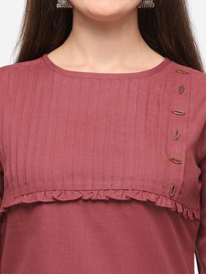 Peach Color Fancy Straight Kurta 4