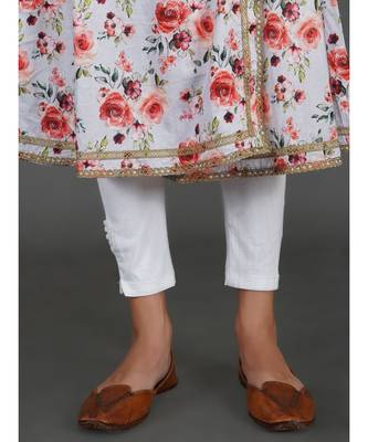 Purple cotton printed quarter sleeve stitched kurta 4