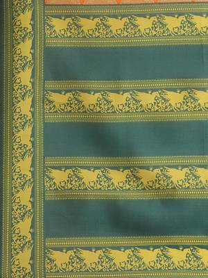 orange art silk printed   saree with  blouse 4