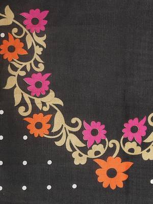 grey art silk printed   saree with  blouse 5