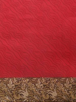 red art silk printed saree with  blouse 3