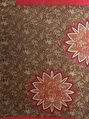 red art silk printed saree with  blouse 4