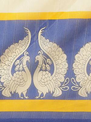 white art silk printed   saree with  blouse 3