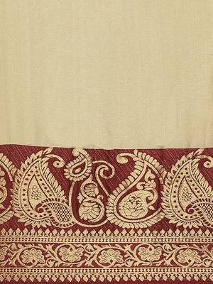 cream cotton woven   saree with  blouse 3