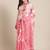 pink art silk printed   saree