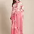 pink art silk printed   saree