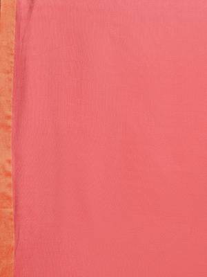 red chanderi printed   saree with  blouse 5
