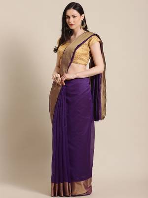 blue chanderi printed   saree with  blouse 1