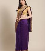 blue chanderi printed   saree with  blouse