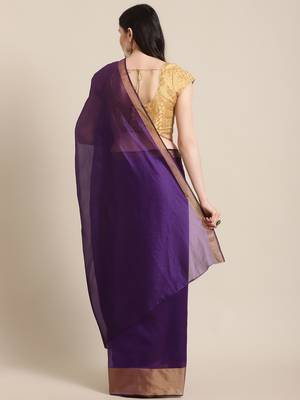 blue chanderi printed   saree with  blouse 2