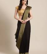 black chanderi printed   saree with  blouse
