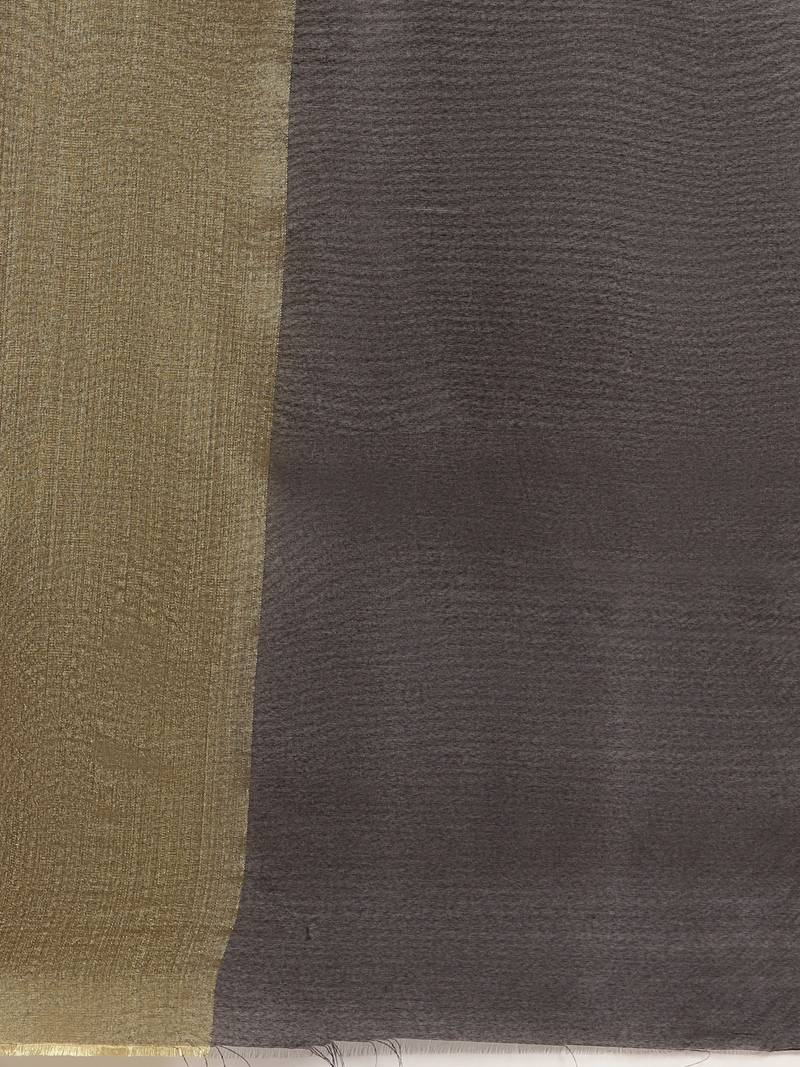 black chanderi printed   saree with  blouse