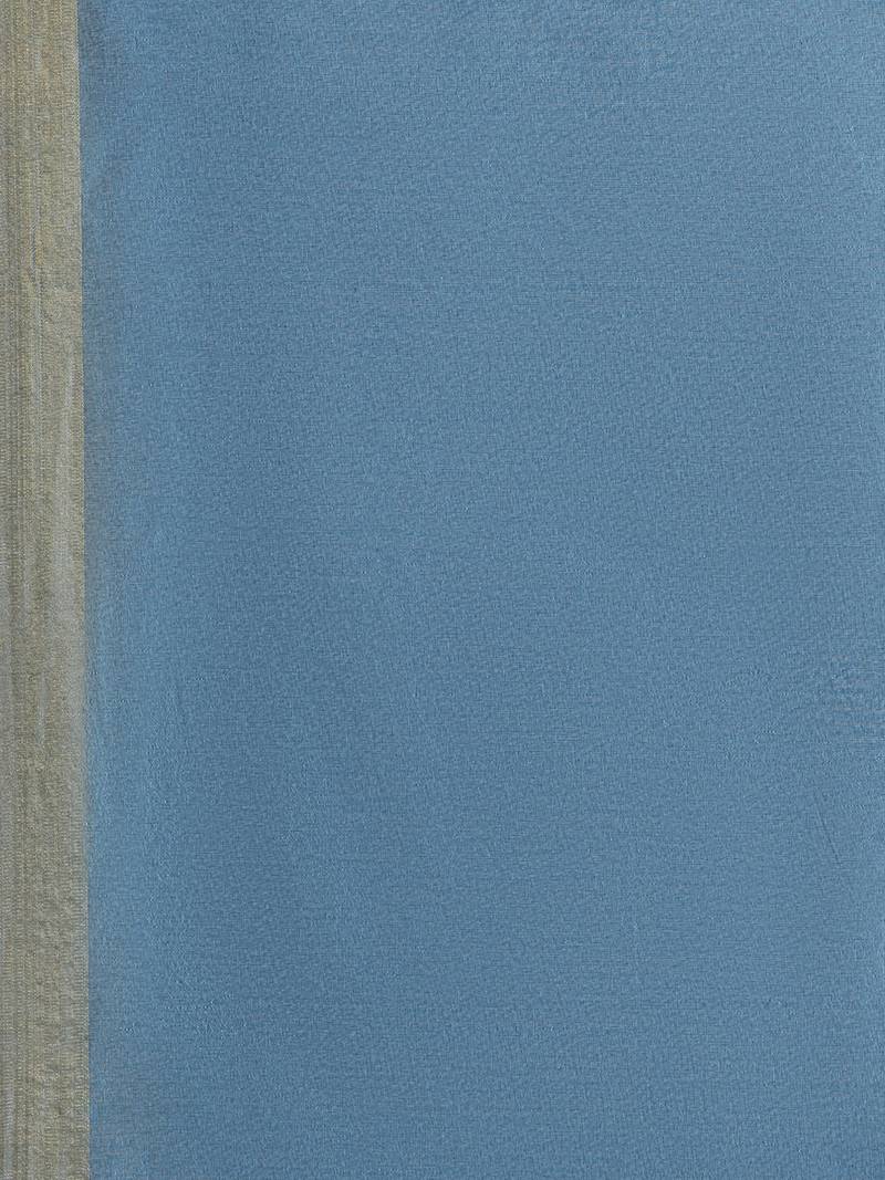 blue chanderi printed   saree with  blouse