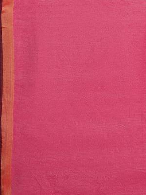 pink chanderi printed   saree with  blouse 3