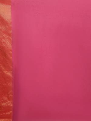 pink chanderi printed   saree with  blouse 5