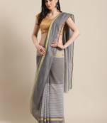 grey pure polycotton printed   saree with  blouse