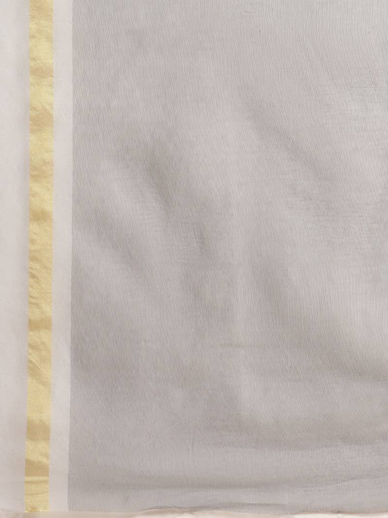 grey pure polycotton printed   saree with  blouse