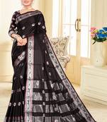 black cotton woven   saree with  blouse