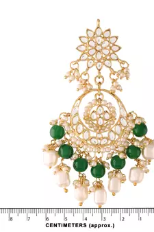 Traditional Handcrafted Pearl Kundan Beaded Chandbali Earrings for Women/Girls 