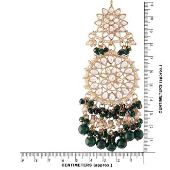 Green kundan Yellow Gold Alloy Earrings 5