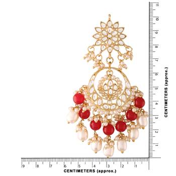 Traditional Handcrafted Pearl Kundan Beaded Chandbali Earrings for Women/Girls  4