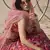 Red Floral digital printed organza floral Lehenga choli