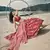 Red Floral digital printed organza floral Lehenga choli
