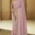 Carnation Pink Colored Sequins embroidered Faux georgette party wear saree