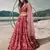 Red Floral digital printed organza floral Lehenga choli