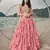 Pink Floral Organza Designer Lehenga with Embroidered Choli