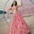 Pink Floral Organza Designer Lehenga with Embroidered Choli