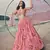 Pink Floral Organza Designer Lehenga with Embroidered Choli