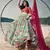 Glacial Green Floral Organza Designer Lehenga with Embroidered Choli