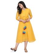 Orange silk Embroidered Stitched  Kurta