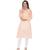 Ada Hand Embroidered Peach Cotton Lucknowi Chikan Women Kurti - A253609