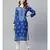 Ada Hand Embroidered Royal Blue Cotton Lucknowi Chikan Women Kurta - A411190