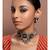 Green kundan Yellow Gold Brass   Necklace &  Pair of Earring