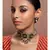Green kundan Yellow Gold Brass   Necklace &  Pair of Earring